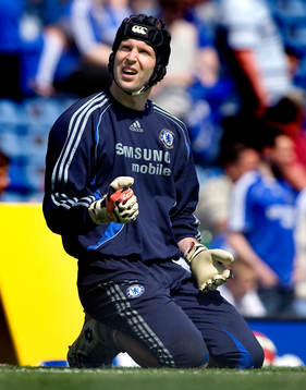 Petr Cech, målvakt, Chelsea, uppvärmning