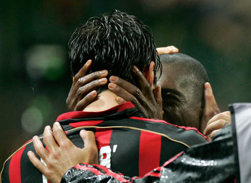 Clarence Seedorf och Kakà, Milan, jubel.