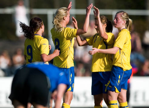  Emma Stålhammar, Johanna Frisk, Lena Andersson, Hanna Pettersson, Sverige, jubel