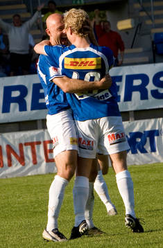   Mattias Thylander, Trelleborg, jubel efter 2-1