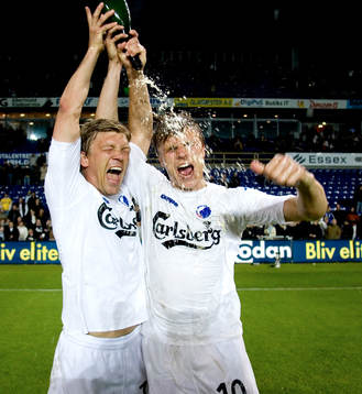 Marcus Allbäck och Jesper Grönkjaer, Köpenhamn, jubel