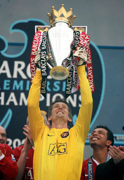  Edwin Van Der Sar, Manchester United (Jubel, Pokal)
