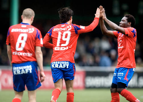  Jubel efter Babis Stefanidis, Helsingborg 1-0.