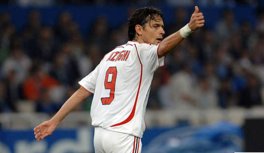  Filippo Inzaghi, Milan, jubel.
