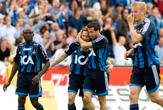  Andrej Komac och Matias Concha, Djurgården, jubel.