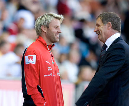   Stuart Baxter, tränare, Helsingborg och Hans Eklund, assisterande tränare.
