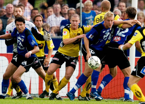  Stökigt framför Elfsborgs mål.
