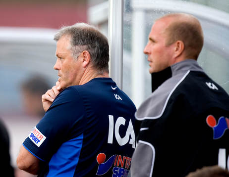  Östers tränarduo Giles Stille och Peter Wibrån. Tränare.