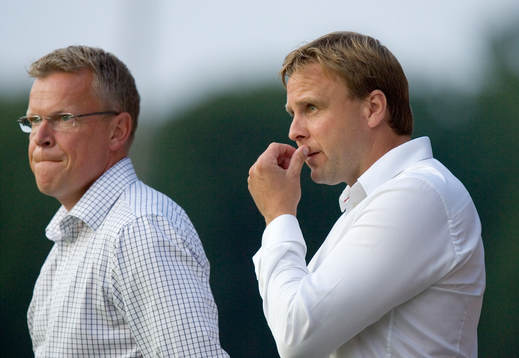 Jan Andersson och Jonas Wirmola, tränare, Halmstad
