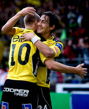 Samuel Holmén, Elfsborg, Stefan Ishizaki, Elfsborg, jubel