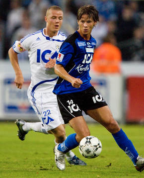 Ragnar Sigurdsson, Göteborg, och Dusan Djuric, Halmstad