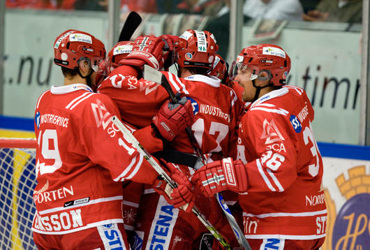  Jubel i Timrå efter 2-0, Anton Lander