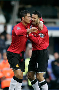  Ryan Giggs och Cristiano Ronaldo, Manchester (Jubel)