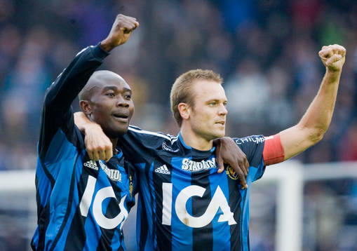  Jones Kusi Asare och Mattias Jonson, Djurgården,  jubel.