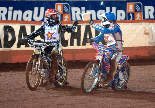 Andreas Jonsson och Lukas Dryml, jubel, Dackarna