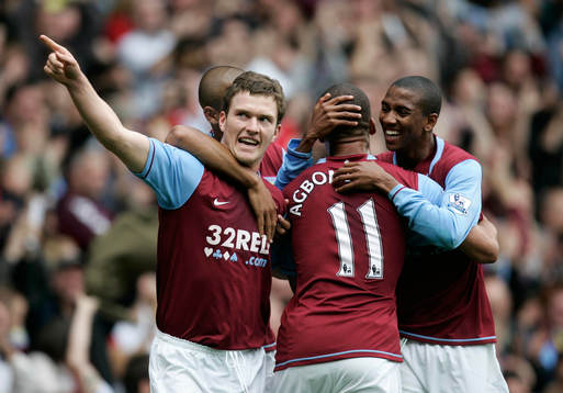  Craig Gardner, Aston Villa, jubel efter mål.