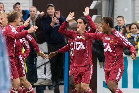  Markus Johannesson, Enrico Cardoso Nazaré och Thiago Quirino Da Silva, Djurgården, jubel.