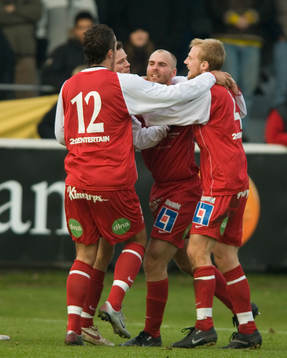  Patrik Lundgren, Falkenberg, jubel.