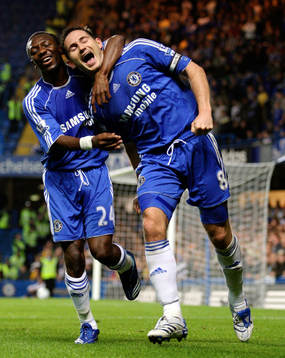  Frank Lampard och Shaun Wright Phillips, Chelsea, jubel.  