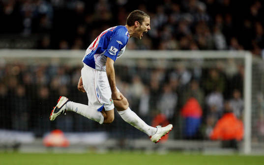  David Bentley, Blackburn, jubel efter första målet.