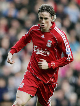  Fernando Torres, Liverpool, jubel efter första målet.