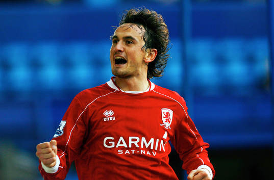  Tuncay Sanli, Middlesbrough, jubel efter mål.