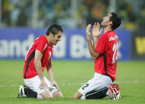  Mohamed Abouterika och Mohamed Shawky Aly Salam, Egypten. Glädje. Jubel.