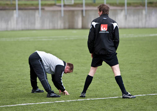 Domare värmer upp, streching