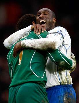 David James och Sol Campbell, jubel