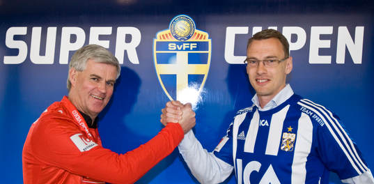  Kurt-Arne Nanne Bergstrand, tränare, Kalmar, och Jonas Olsson, tränare, IFK Göteborg.
