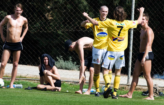 Anders Lindberg, Eric Hammar, Enköping, jubel.