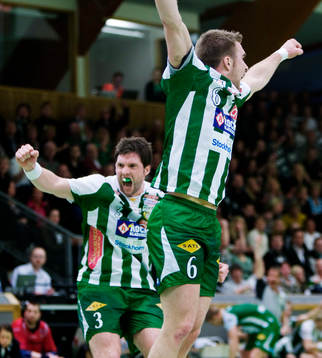 Tobias Karlsson och Michael Apelgren, Hammarby, jubel