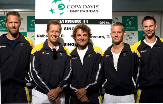 Svenska DC-laget mot Argentina: Robert Lindstedt, Jonas