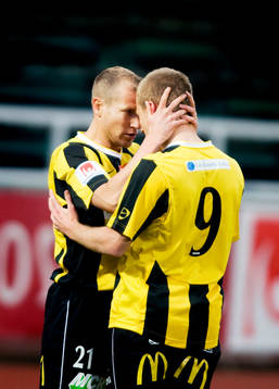  Jonas Henriksson och Daniel Larsson, Häcken, jubel.