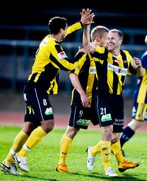  Everton och Jonas Henriksson, Häcken, Jubel.