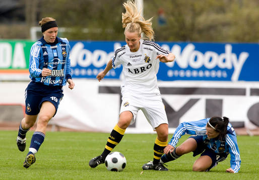   Ann-Marie Norlin, Djurgården, Emma Lundh, AIK och Madelene Göras, Djurgården.