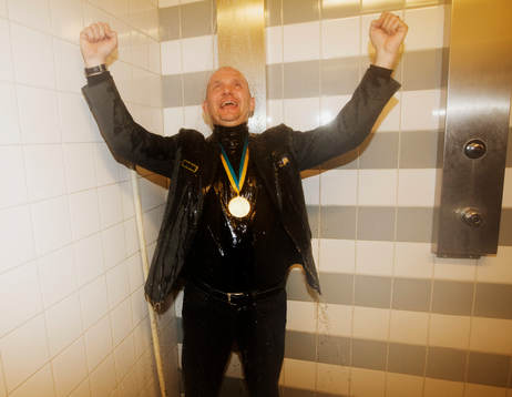 Kent Johansson, tränare, HV71. Guldglädje, jubel,