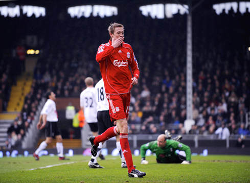  Peter Crouch, Liverpool, jubel efter mål.