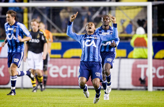  Thiago Quirino Da Silva, Djurgården, jubel efter kvitteringen till 1-1