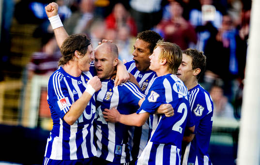  Gustav Svensson, Jonas Wallerstedt, Mathias Ranégie, Sebastian Eriksson, Daniel Alexandersson, Göteborg, jubel.