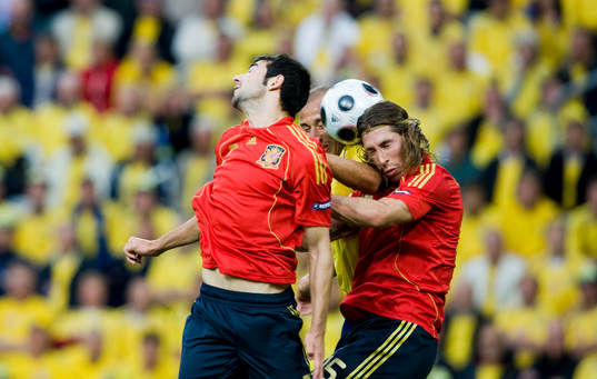 Raúl Albiol, Sergio Ramos, Spanien och Henrik Larsson,