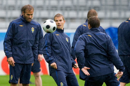  Sverige är tillbaka och tränar på stadion Tivoli Neu. Niclas Alexandersson