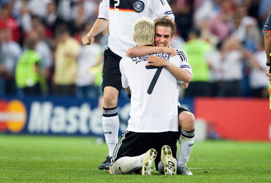  Philipp Lahm och Bastian Schweinsteiger, Tyskland, jubel.