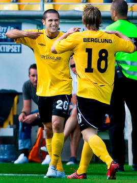  Emir Bajrami, Fredrik Berglund, Elfsborg, jubel