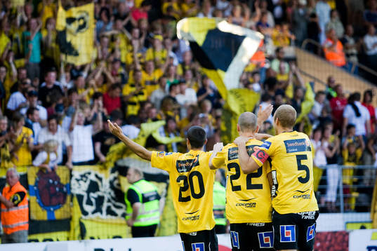  Emir Bajrami, Elfsborg, gör 1-0. Jubel