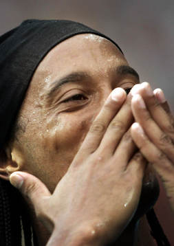  Ronaldinho, jubel, glädje.