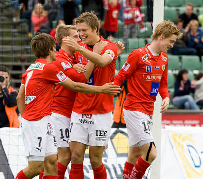  Rasmus Elm, Viktor Elm, Patrik Ingelsten och Jimmie Augustsson, Jubel, Kalmar.
