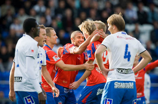 Måljubel i Helsingborg. Henrik Larsson, Helsingborg, jubel