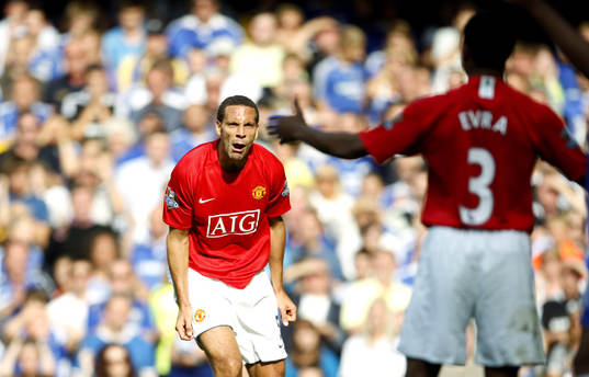  Rio Ferdinand och Patrice Evra, jubel.