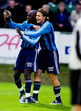  Jones Kusi Asare, Sebastian Rajalakso, Djurgården, jubel.